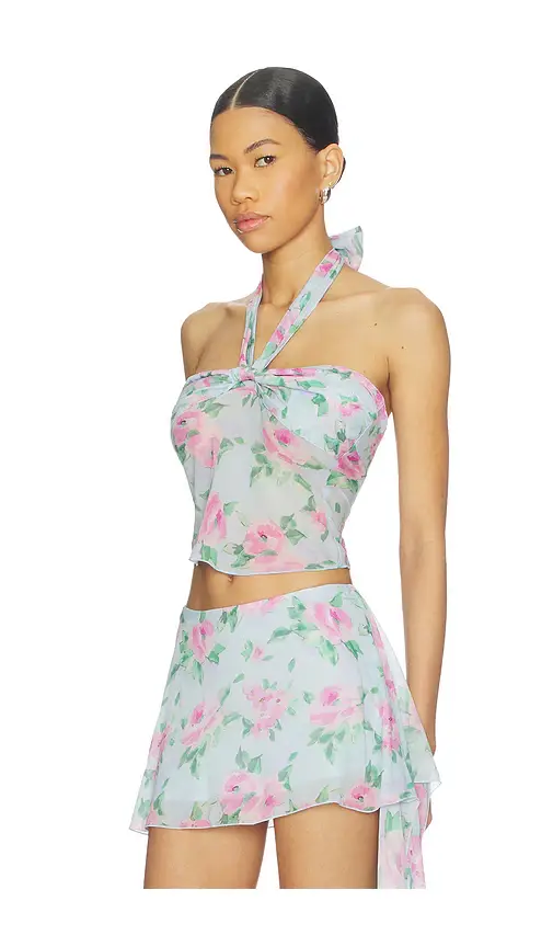 Frankies Bikinis Maribel Chiffon Halter Top | Thumbnail 2