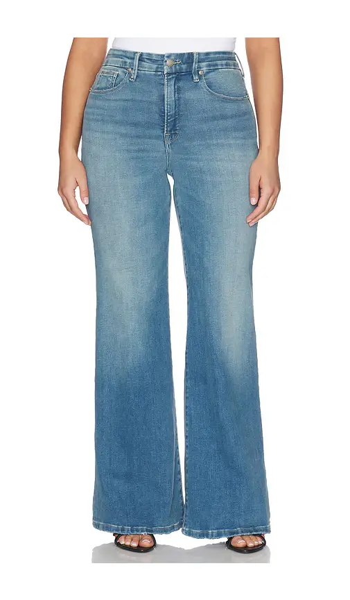 GOOD AMERICAN Soft-tech Good Waist Palazzo Leg Jeans | Thumbnail 2 GOOD AMERICAN Soft-tech Good Waist Palazzo Leg Jeans | Thumbnail 2