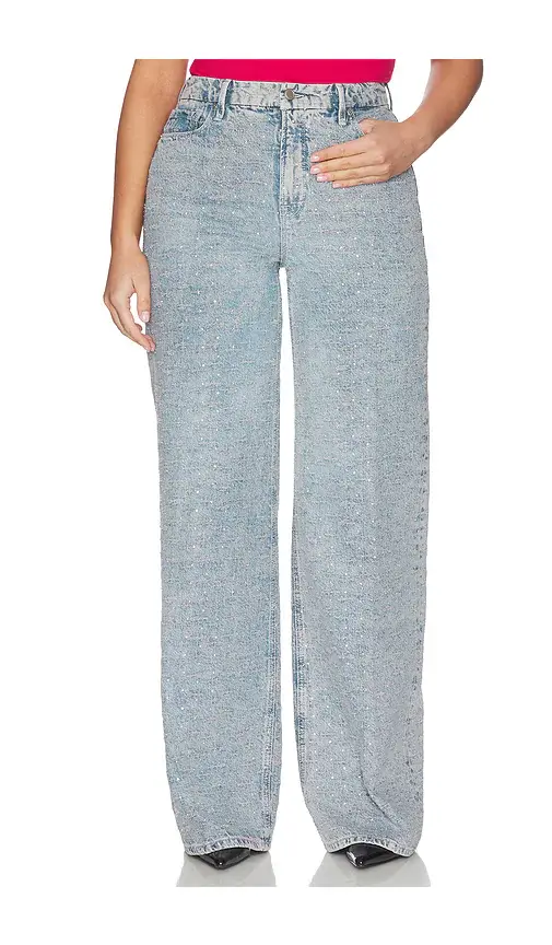 GOOD AMERICAN Good Skate Wide Leg Crystal Jeans | Thumbnail 2 GOOD AMERICAN Good Skate Wide Leg Crystal Jeans | Thumbnail 2