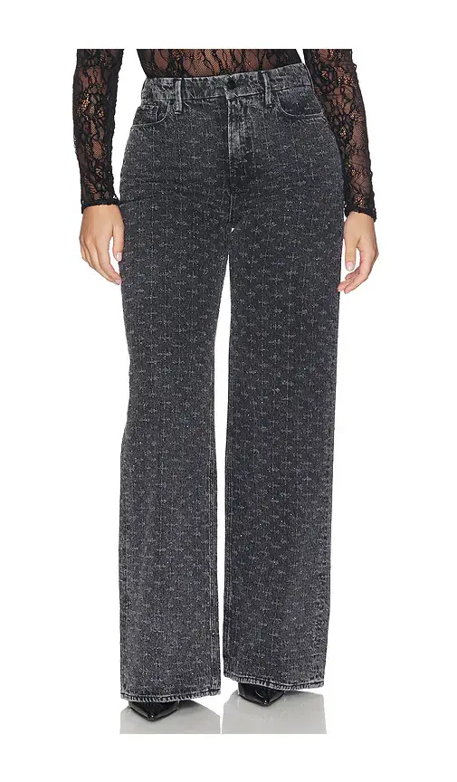 GOOD AMERICAN Good Skate Wide Leg Crystal Jeans | Thumbnail 2 GOOD AMERICAN Good Skate Wide Leg Crystal Jeans | Thumbnail 2