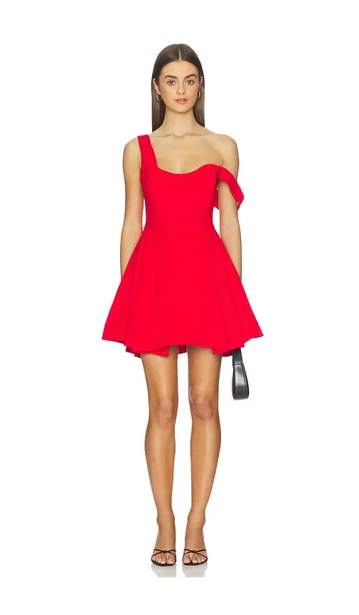 Alice + Olivia Alice + Olivia Estrella Draped Flare Mini Dress | Thumbnail 2 Alice + Olivia Alice + Olivia Estrella Draped Flare Mini Dress | Thumbnail 2