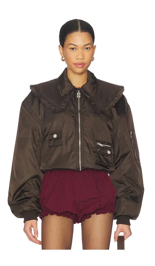 Ganni Duchesse Nylon Bomber Jacket | Thumbnail 2