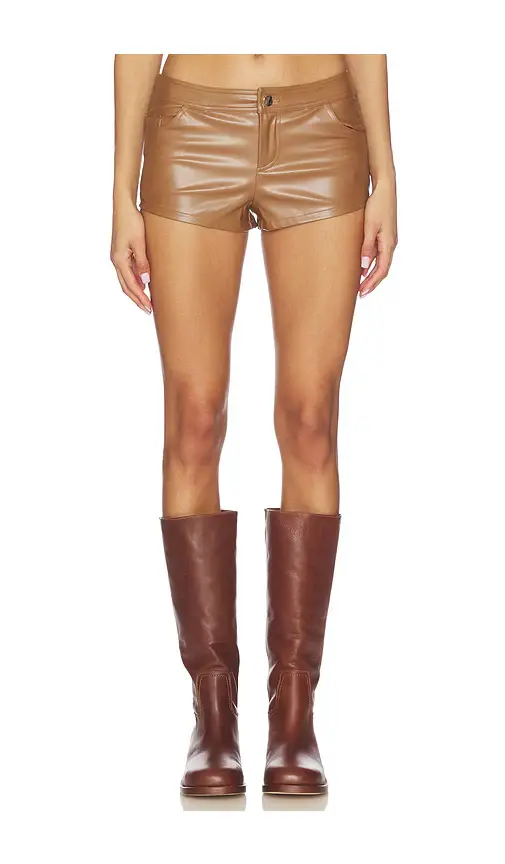 superdown Gianna Faux Leather Shorts | Image 1 superdown Gianna Faux Leather Shorts | Image 1
