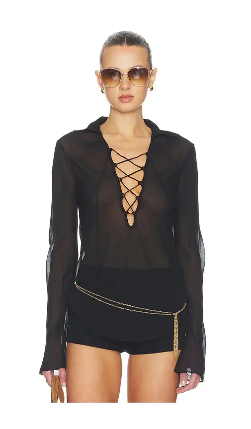 Tularosa Carlotta Lace Up Top | Image 1 Tularosa Carlotta Lace Up Top | Image 1