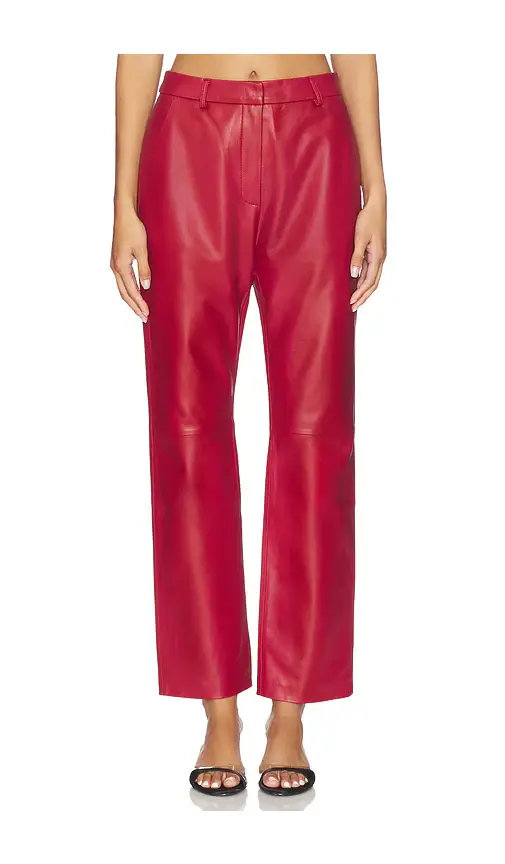 AEXAE Leather Straight Leg Pant | Image 1 AEXAE Leather Straight Leg Pant | Image 1