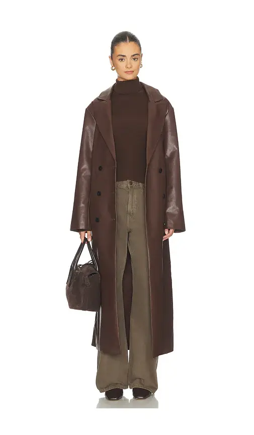 ALL THE WAYS Carey Faux Leather Trench | Thumbnail 2