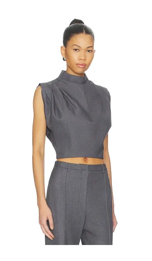 Aexae Twill Clouched Crop Top | Thumbnail 2