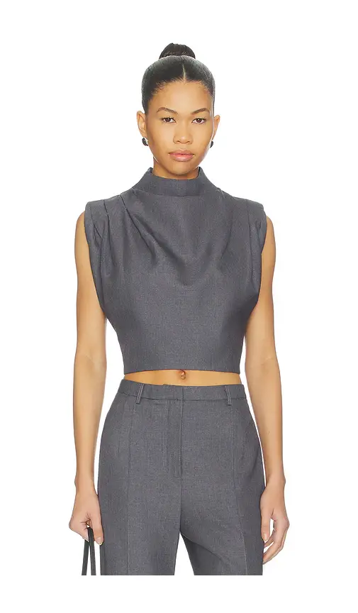 AEXAE Twill Clouched Crop Top | Image 1 AEXAE Twill Clouched Crop Top | Image 1