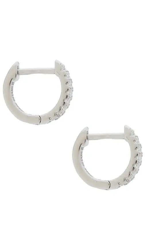 Shashi Micro Pave Huggie Earrings | Thumbnail 2