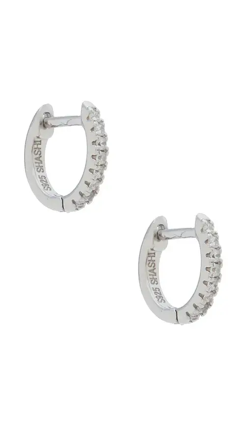 SHASHI Micro Pave Huggie Earrings | Image 1 SHASHI Micro Pave Huggie Earrings | Image 1