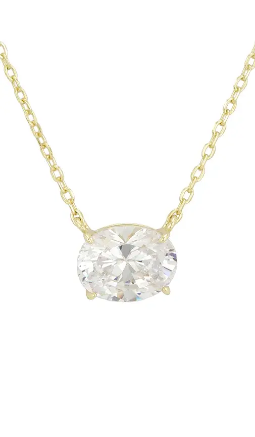 Shashi Oval Solitaire East To West Necklace | Thumbnail 2