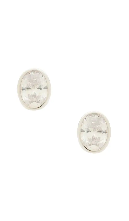 SHASHI Oval Bezel Stud | Image 1 SHASHI Oval Bezel Stud | Image 1