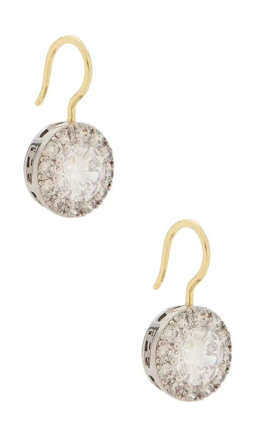 SHASHI Two Tone Georgian Cut Hoop Earring | Image 1 SHASHI Two Tone Georgian Cut Hoop Earring | Image 1