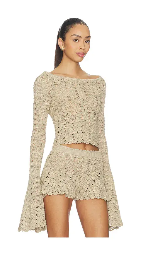 Tularosa Zaylee Boat Neck Open Stitch Sweater | Thumbnail 2