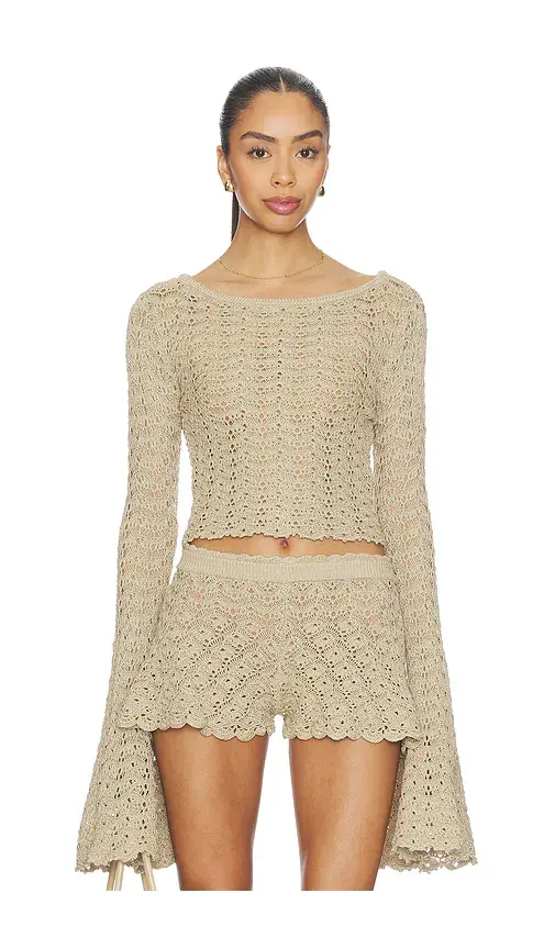 Tularosa Zaylee Boat Neck Open Stitch Sweater | Image 1 Tularosa Zaylee Boat Neck Open Stitch Sweater | Image 1