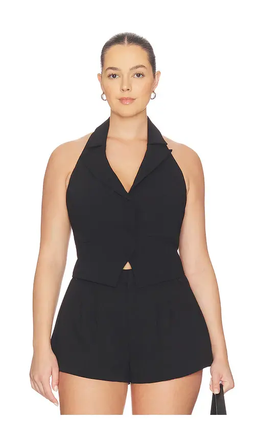 GOOD AMERICAN Luxe Suiting Halter Vest | Thumbnail 2 GOOD AMERICAN Luxe Suiting Halter Vest | Thumbnail 2