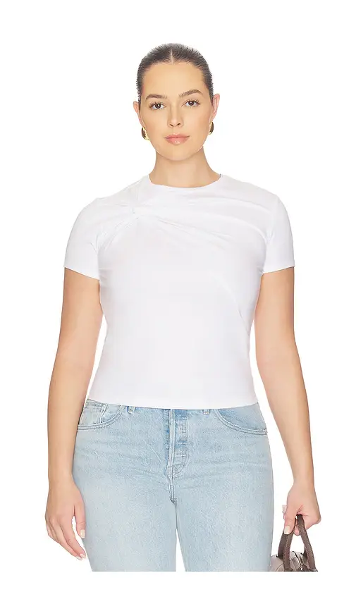 GOOD AMERICAN Super Stretch Twist Tee Shirt | Thumbnail 2