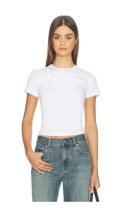 Good American Super Stretch Twist Tee Shirt | Image 1 Good American Super Stretch Twist Tee Shirt | Image 1