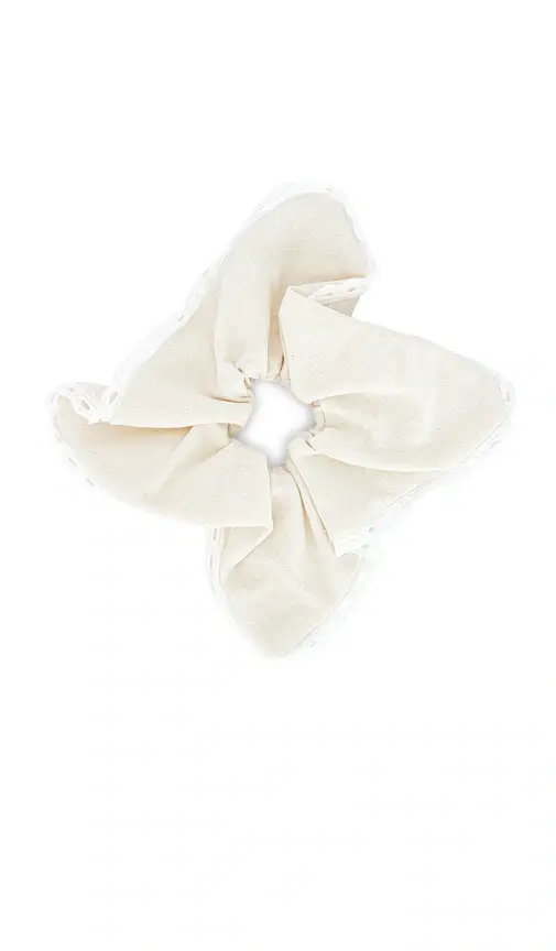Lele Sadoughi Eyelet Trim Linen Square Scrunchie | Thumbnail 2 Lele Sadoughi Eyelet Trim Linen Square Scrunchie | Thumbnail 2