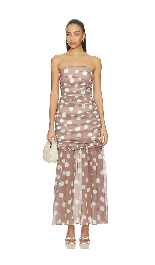 Elliatt Sola Polkadot Strapless Gown | Image 1 Elliatt Sola Polkadot Strapless Gown | Image 1