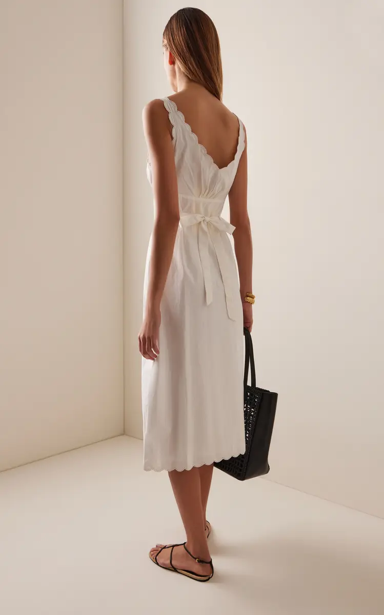 Posse Exclusive Lois Broderie Anglaise Cotton Midi Dress | Thumbnail 4