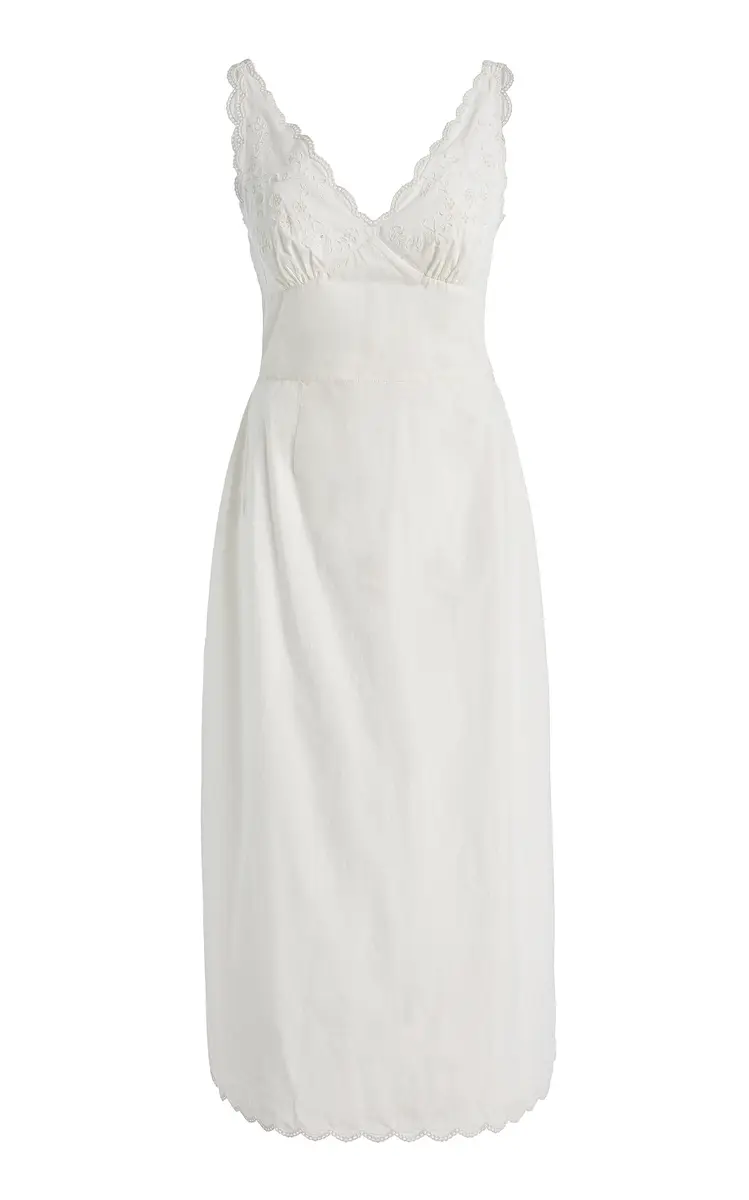 Posse Exclusive Lois Broderie Anglaise Cotton Midi Dress | Thumbnail 8