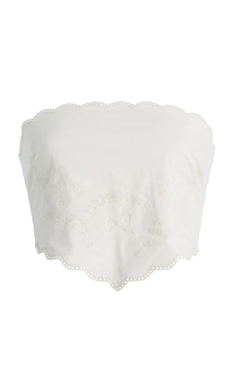 Posse Exclusive Lois Broderie Anglaise Cotton Tie Top