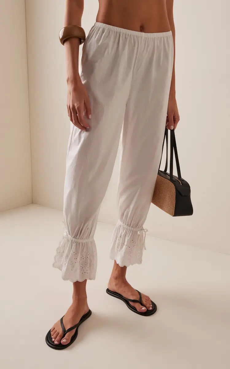 Posse Exclusive Lois Broderie Anglaise Cotton Balloon Pants | Thumbnail 3