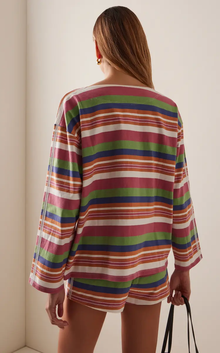 Posse Exclusive Polly Striped Cotton T-Shirt | Thumbnail 4