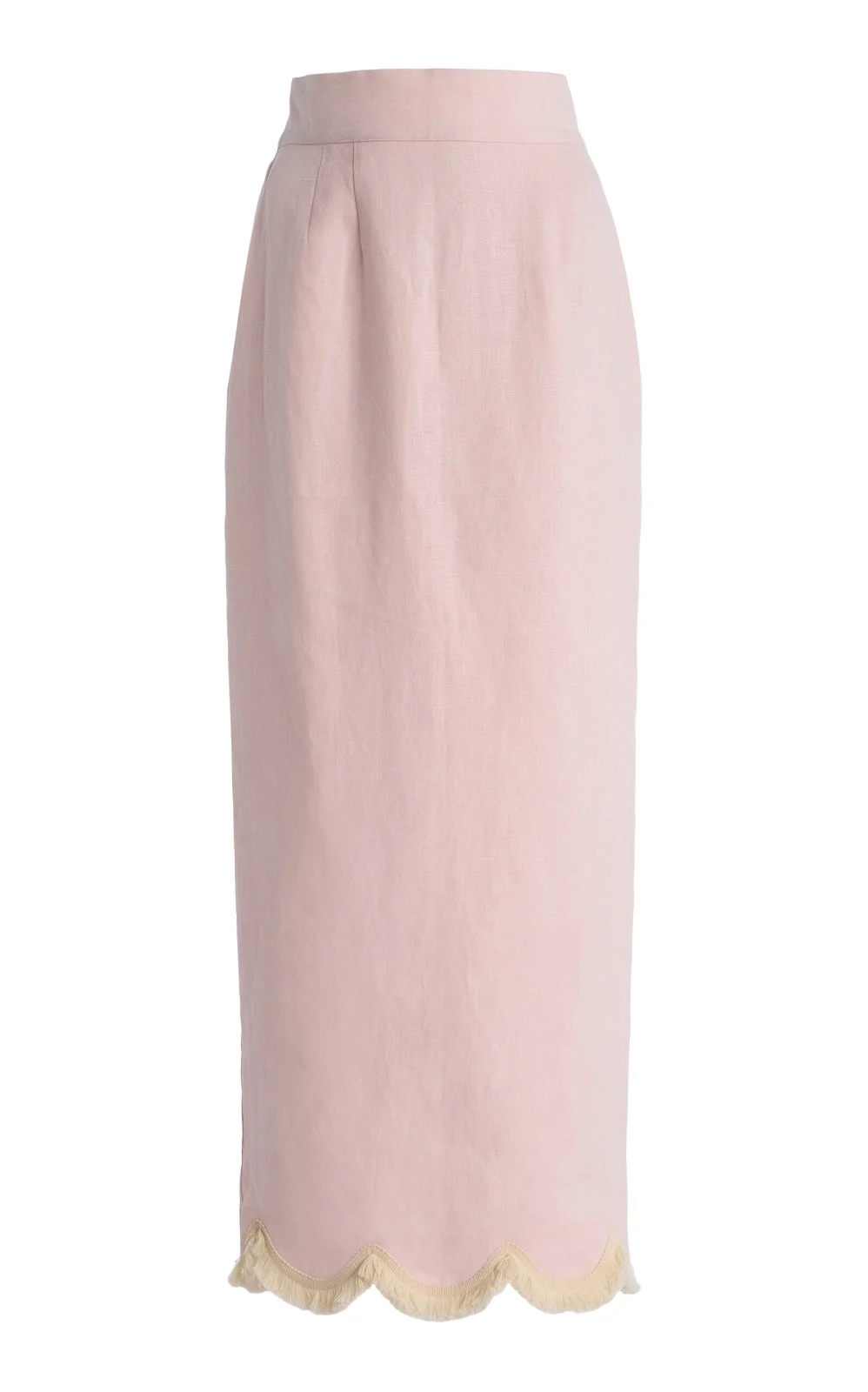 Posse Exclusive Essie Fringed Linen Maxi Column Skirt
