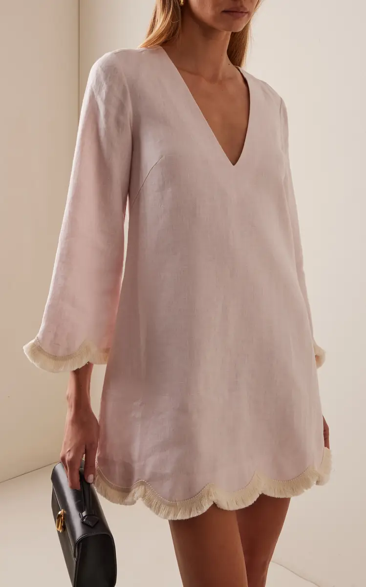 Posse Exclusive Essie Fringed Linen Mini Kaftan | Thumbnail 2 Posse Exclusive Essie Fringed Linen Mini Kaftan | Thumbnail 2