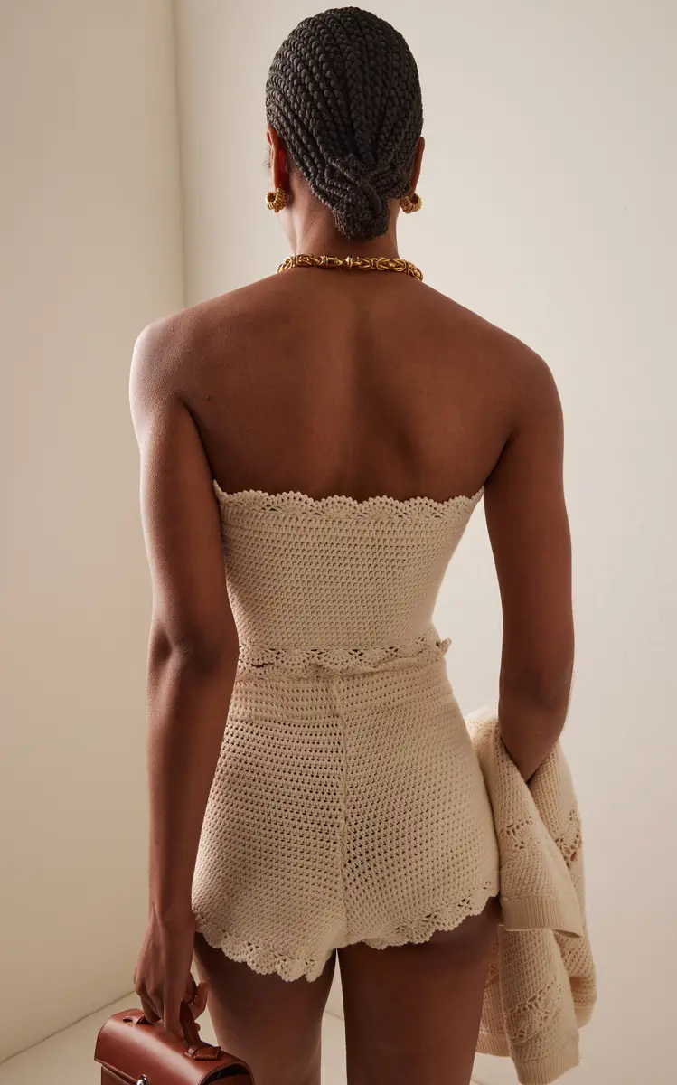 Posse Dylan Strapless Crocheted Crop Top | Thumbnail 4 Posse Dylan Strapless Crocheted Crop Top | Thumbnail 4
