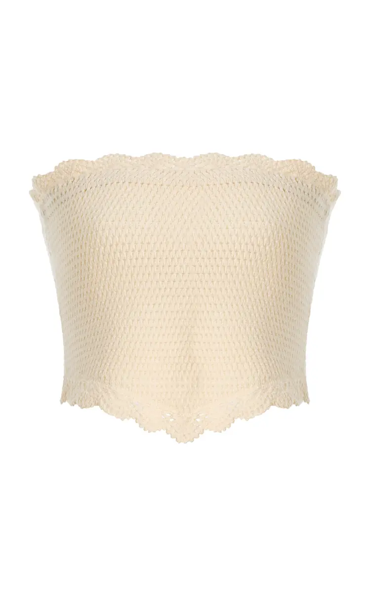 Posse Dylan Strapless Crocheted Crop Top | Thumbnail 6 Posse Dylan Strapless Crocheted Crop Top | Thumbnail 6