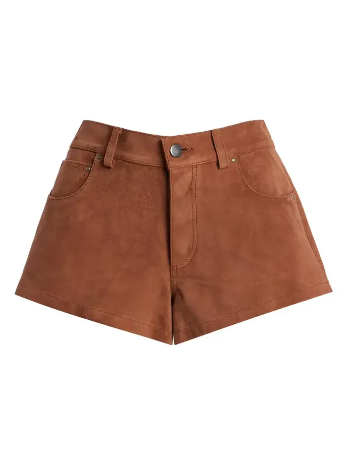 Portman Low-Rise Suede Shorts