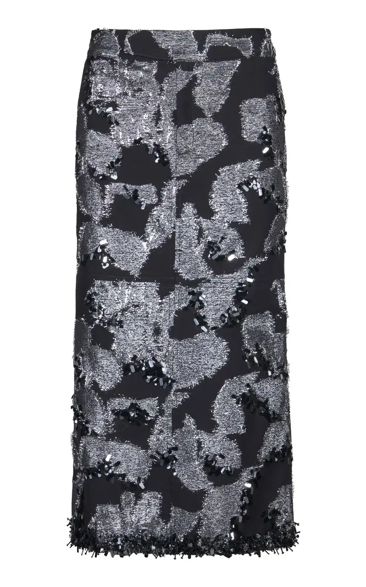 Johanna Ortiz Metallic Midi Skirt