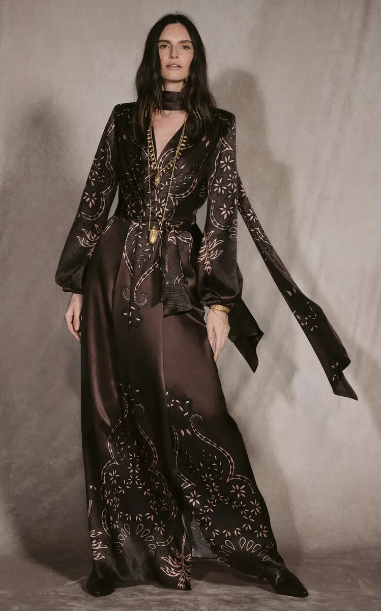 Johanna Ortiz Concurse Wrapped Silk Midi Dress