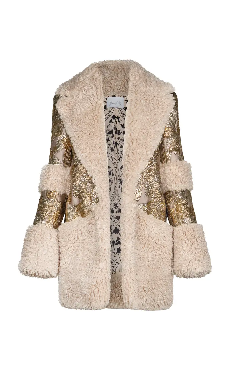 Johanna Ortiz Metallic Furry Jacket