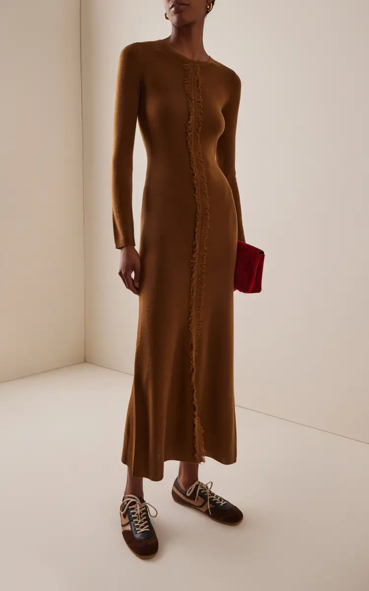 Zankov Exclusive Rowen Fringed Wool Midi Dress | Thumbnail 2 Zankov Exclusive Rowen Fringed Wool Midi Dress | Thumbnail 2