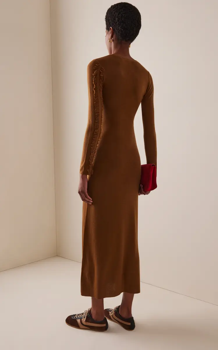 Zankov Exclusive Rowen Fringed Wool Midi Dress | Thumbnail 4 Zankov Exclusive Rowen Fringed Wool Midi Dress | Thumbnail 4