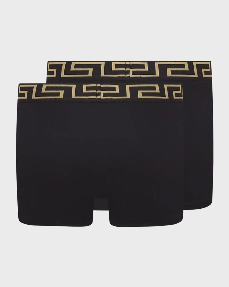 Versace Two-Pack Greca Border Long Boxer Trunks | Thumbnail 2 Versace Two-Pack Greca Border Long Boxer Trunks | Thumbnail 2
