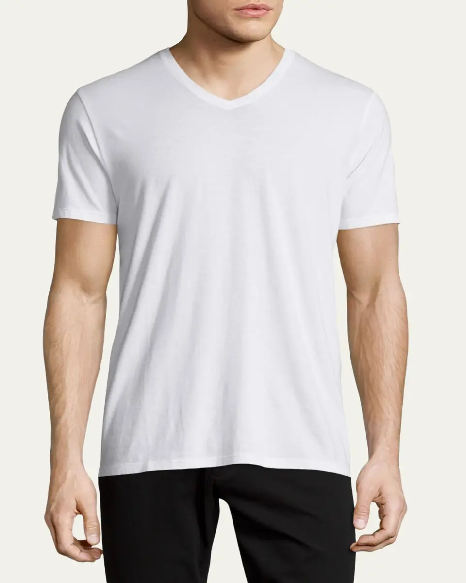 Vince Short-Sleeve V-Neck Jersey T-Shirt, Gray | Thumbnail 2 Vince Short-Sleeve V-Neck Jersey T-Shirt, Gray | Thumbnail 2