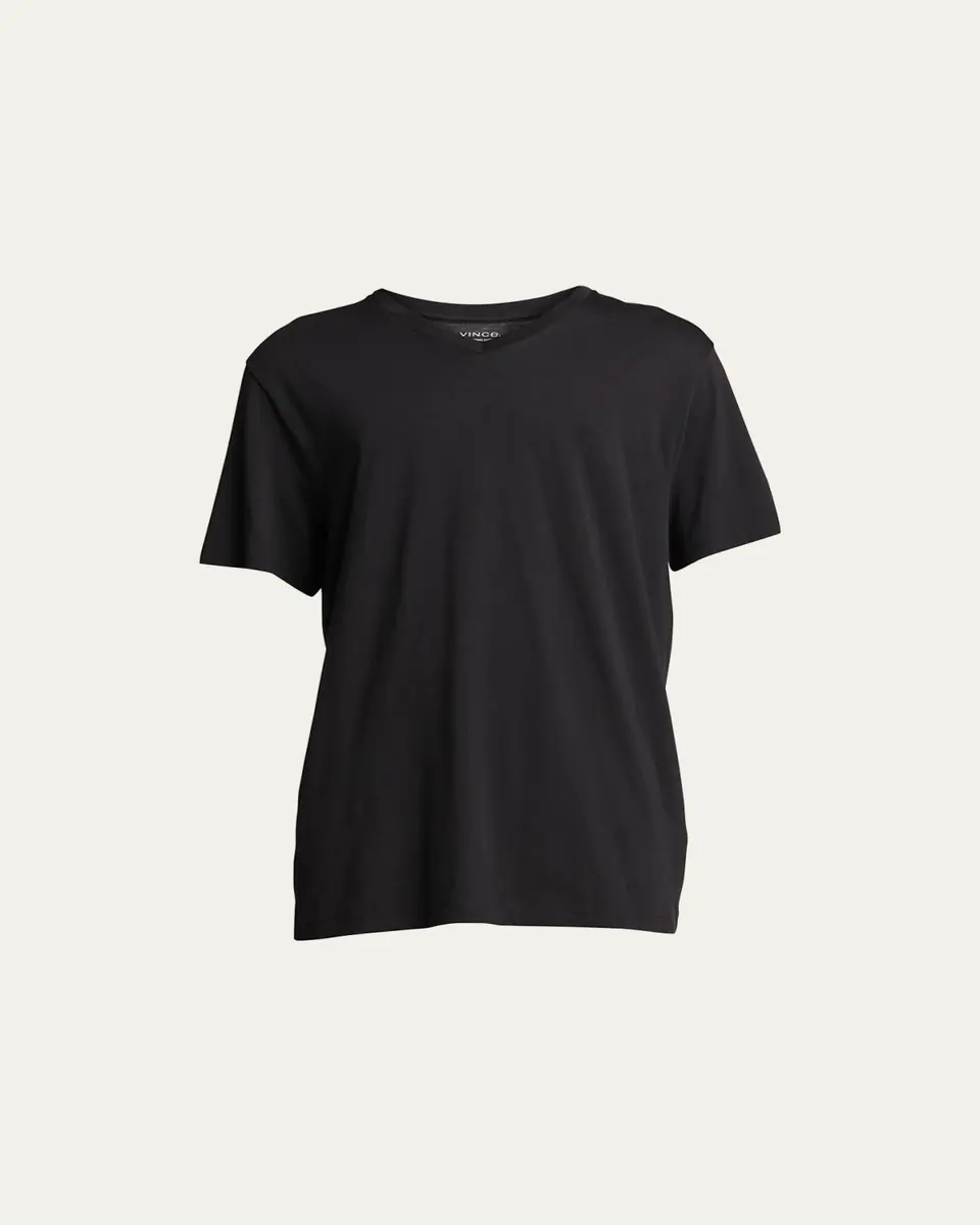 Vince Short-Sleeve V-Neck Jersey T-Shirt, Gray | Thumbnail 4 Vince Short-Sleeve V-Neck Jersey T-Shirt, Gray | Thumbnail 4