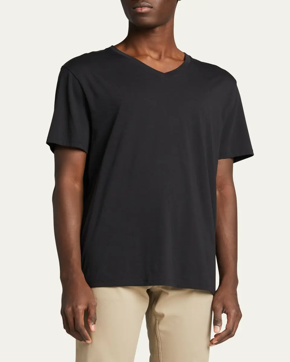 Vince Short-Sleeve V-Neck Jersey T-Shirt, Gray | Thumbnail 7 Vince Short-Sleeve V-Neck Jersey T-Shirt, Gray | Thumbnail 7