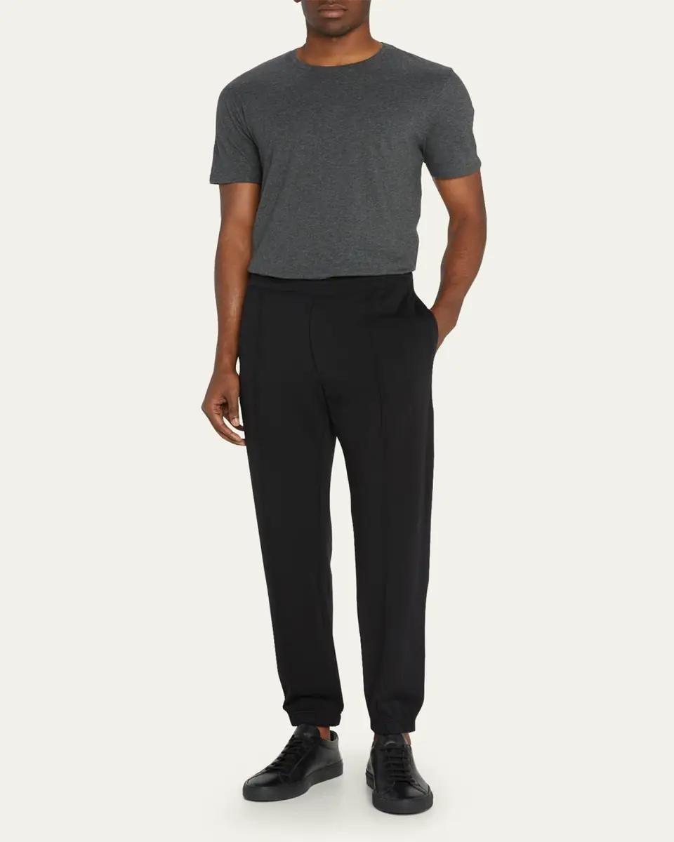 Vince Men's Short-Sleeve Pima Crewneck Jersey T-Shirt, Black | Thumbnail 2 Vince Men's Short-Sleeve Pima Crewneck Jersey T-Shirt, Black | Thumbnail 2