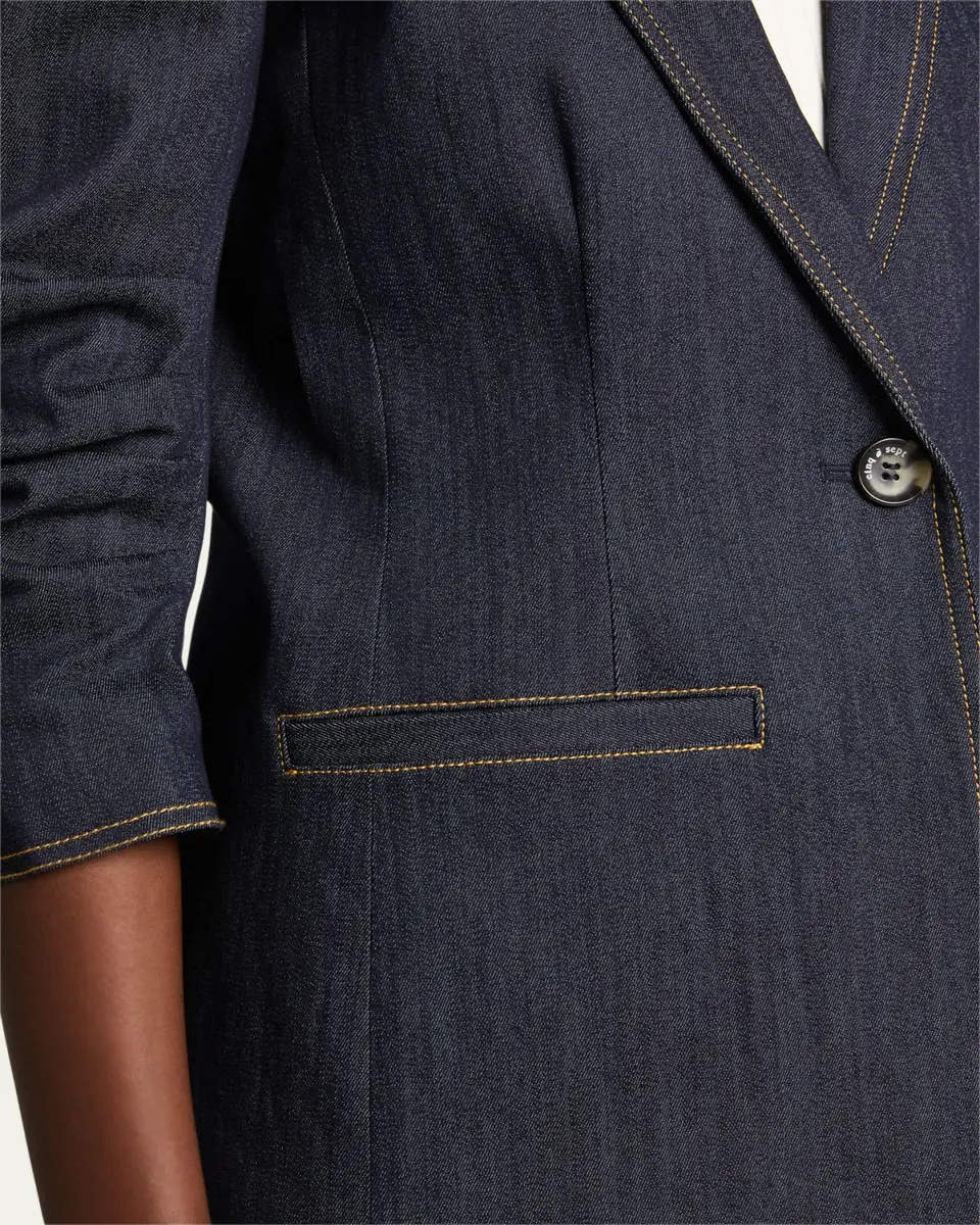 Cinq à Sept Khloe Denim Blazer | Thumbnail 5 Cinq à Sept Khloe Denim Blazer | Thumbnail 5