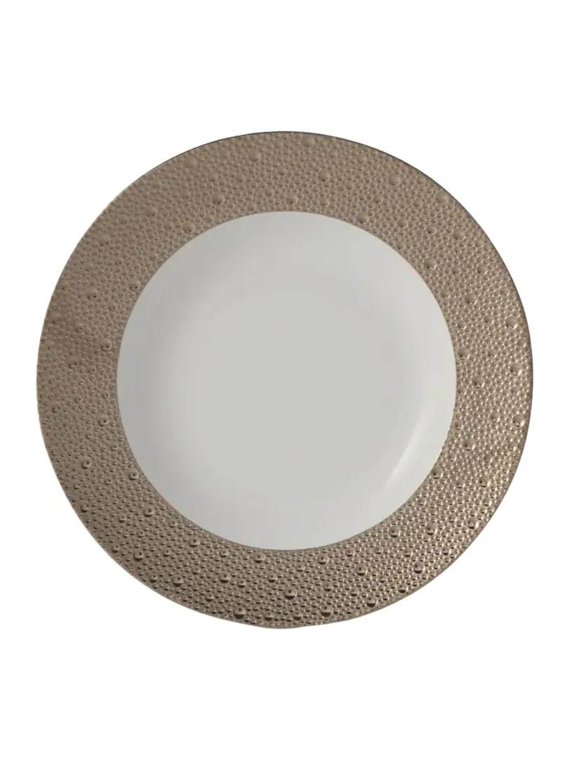 Bernardaud Ecume Platinum Rim Soup Plate, 9"