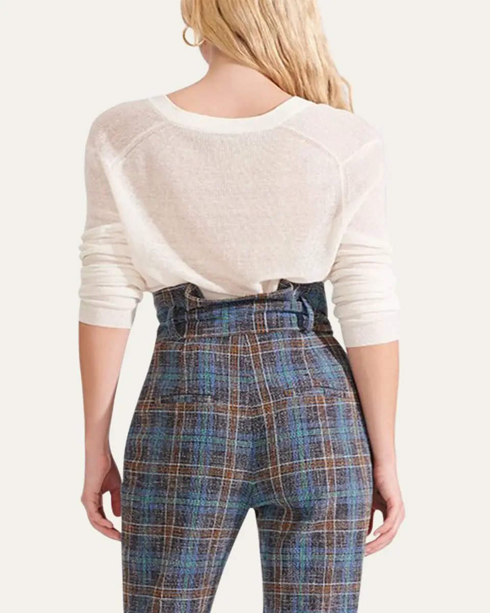 Veronica Beard Soren V-Neck Twisted-Hem Sweater | Thumbnail 3