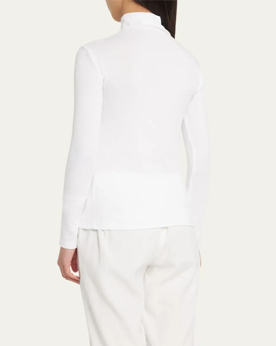 Vince Essential Long-Sleeve Cotton Turtleneck Top | Thumbnail 3 Vince Essential Long-Sleeve Cotton Turtleneck Top | Thumbnail 3