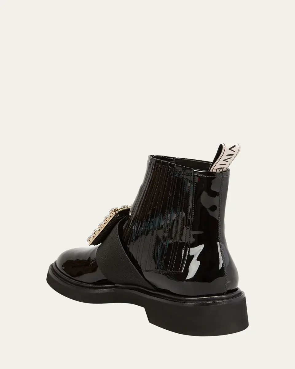 Roger Vivier Viv' Rangers Patent Chelsea Booties with Crystal Buckle | Thumbnail 2