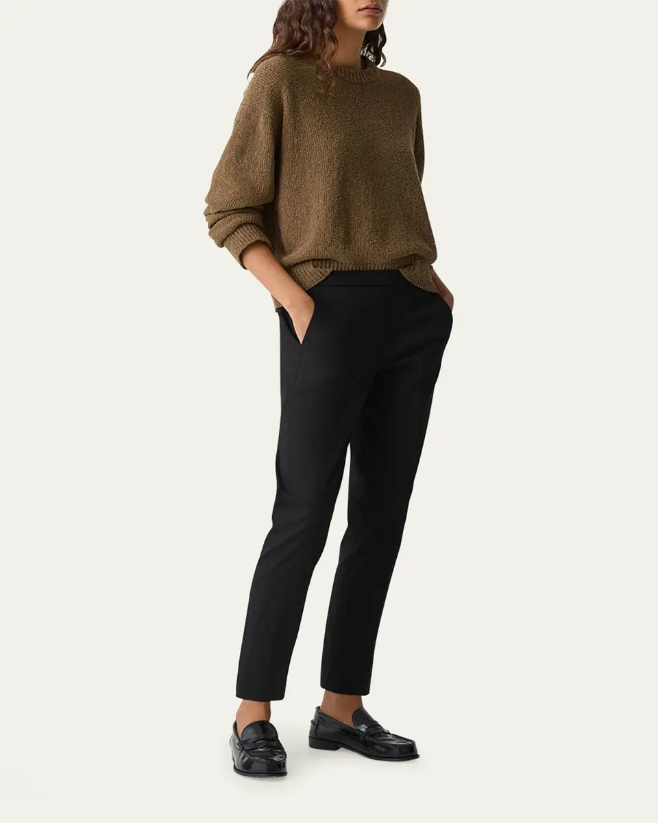 Theory Treeca Good Linen Cropped Pull-On Ankle Pants | Thumbnail 2